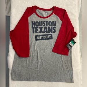 Nike NFL Team Apparel Women’s Houston Texans 3/4 Sleeve Tee NWT